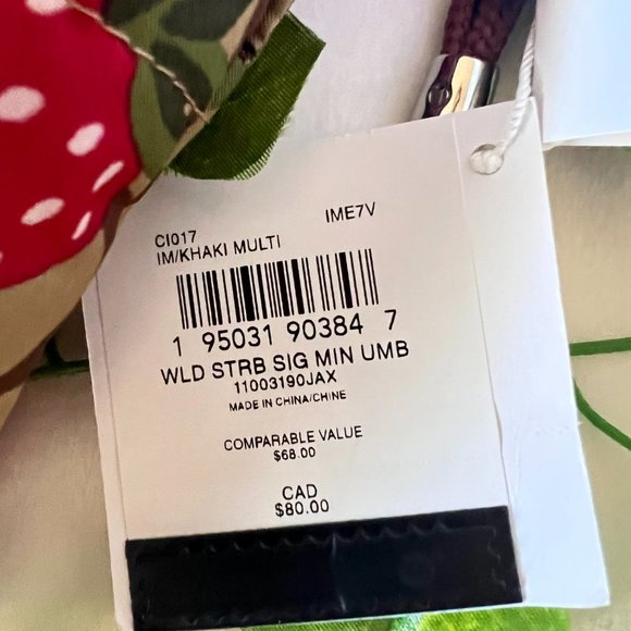 coach Mini Umbrella In Signature Wild Strawberry Print ci017 - Picture 2 of 4